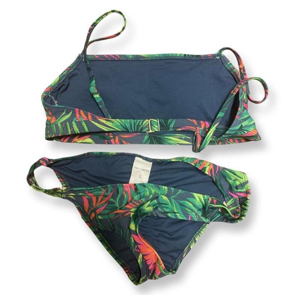 Hula Honey Swimsuit Bikini 2 piece set Sz L Multi-Color Hawaiian Floral Pattern - Picture 2 of 2